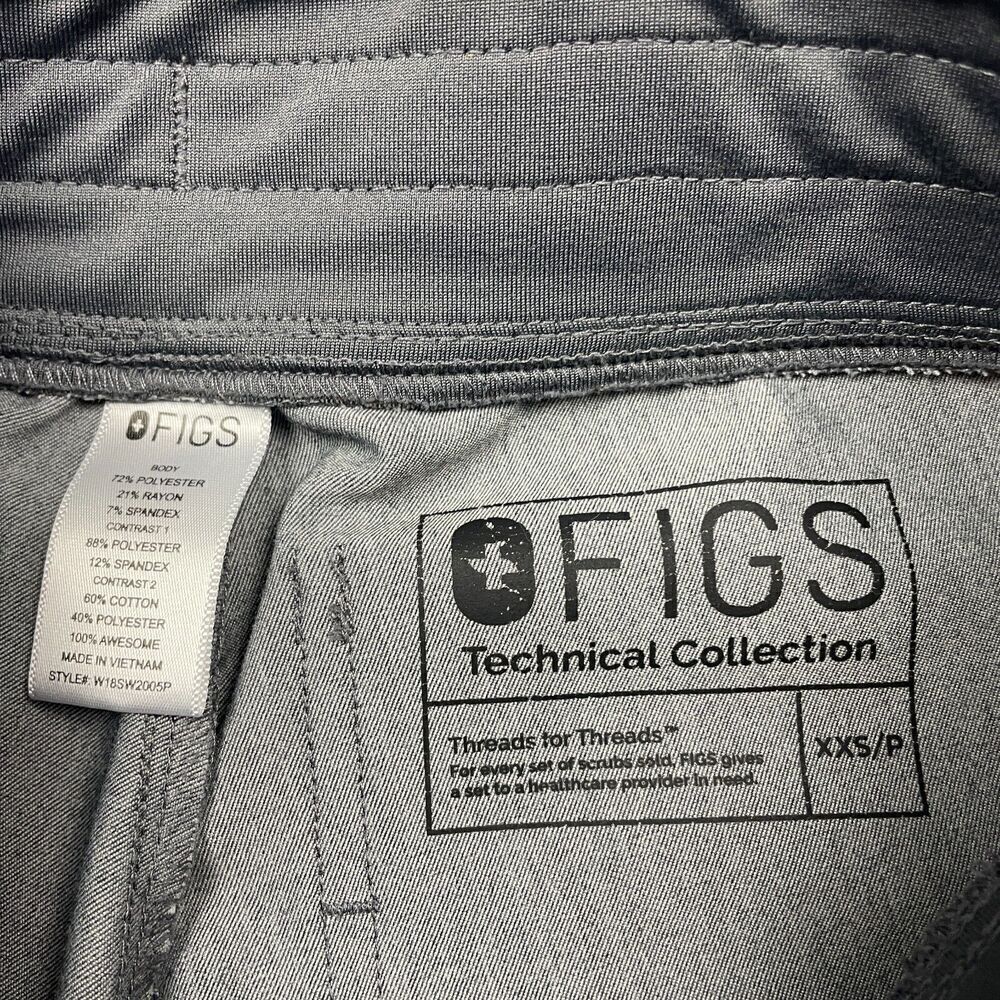 Figs Pants Womens 2XS Gray Technical Collection Nurse Scrubs - Picture 5 of 11